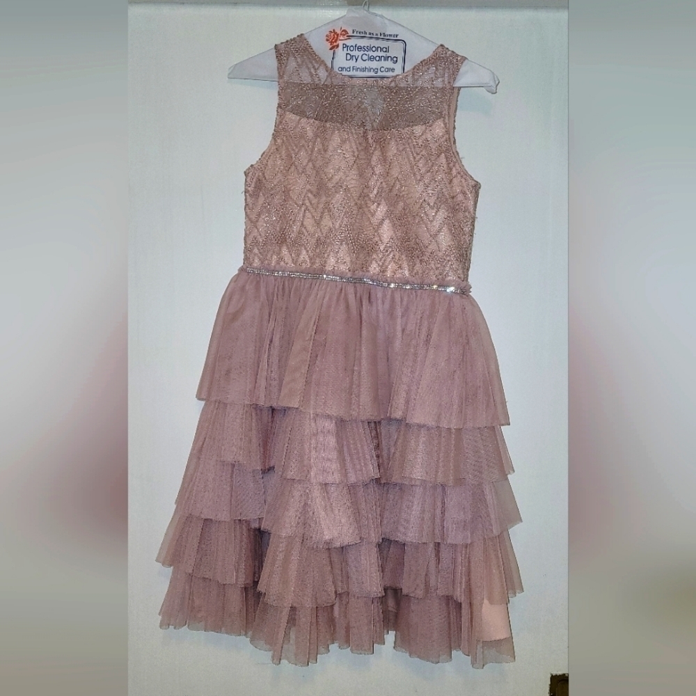 **NWT* Badgley Mischka Big Girl's Maxi Fit-&-Flare Dress - Blush - Size 16 - Picture 2 of 12